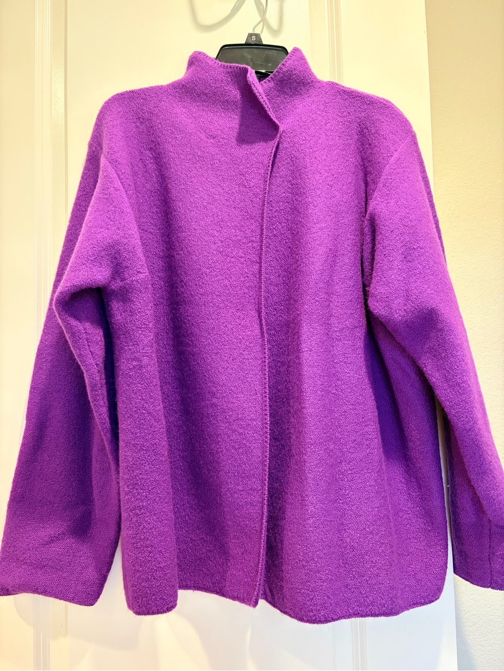 Women’s Vintage 100% Purple Wool Top Layer Jacket Overcoat EUC